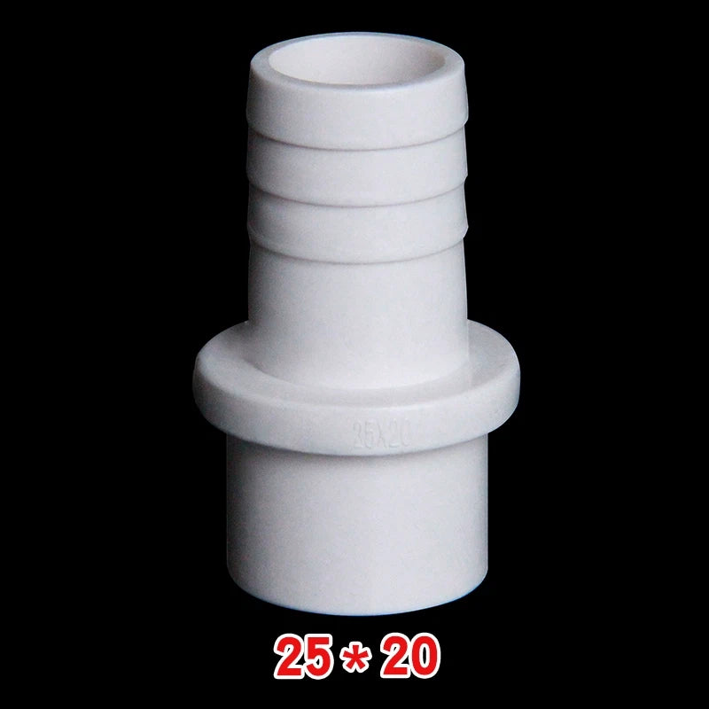 20mm 25mm White Pagoda PVC Pipe Connector Fittings Adapter To Hose OD 5mm-20mm