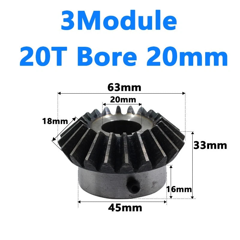 Bevel Gear 2.5 Module Ratio 1:1 Teeth 25 30 Bore Dia 12mm 14mm 15mm 16mm - 35mm