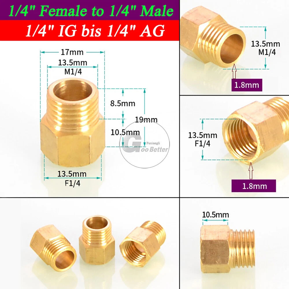BSPT Reducing Adapter Fittings — Brass Female to Male, 1/8" to 2"