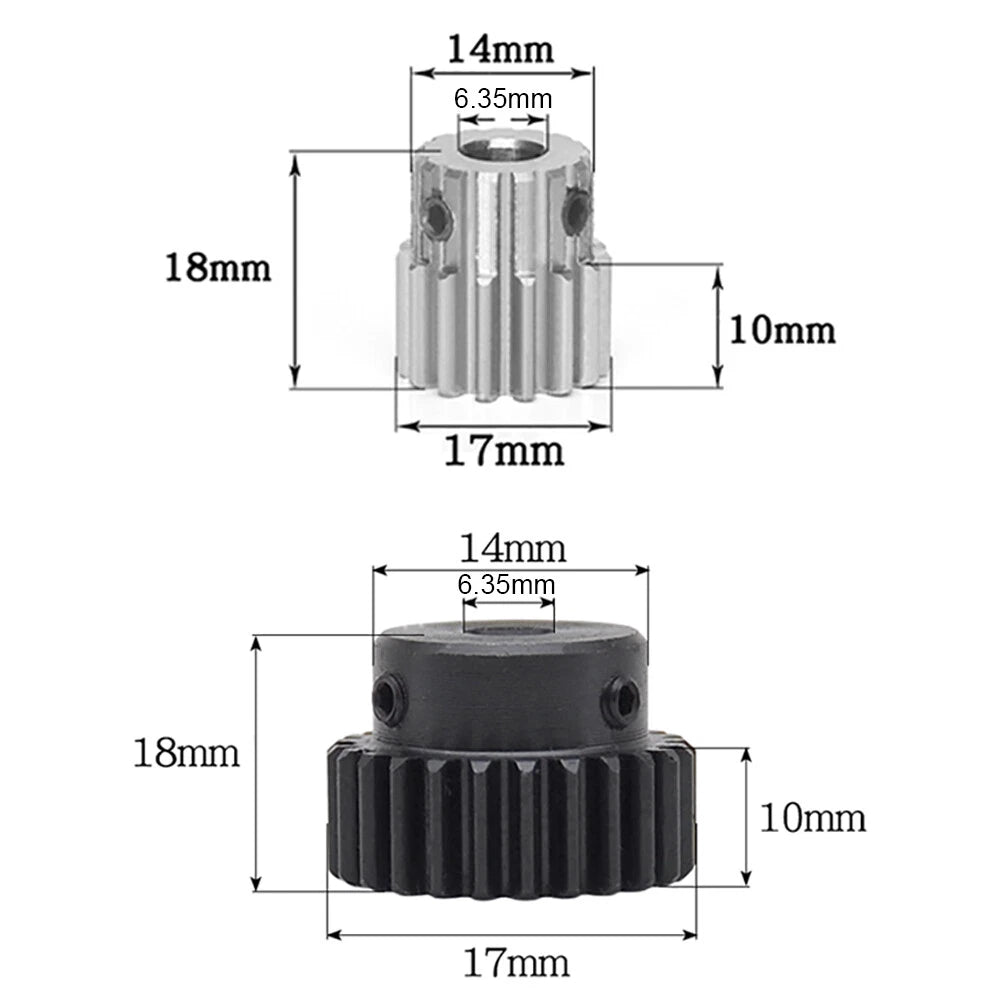1 Modulus 15 Teeth Spur Gears Transmission Motor Gear Bore 4mm-8mm Pitch 3.14mm