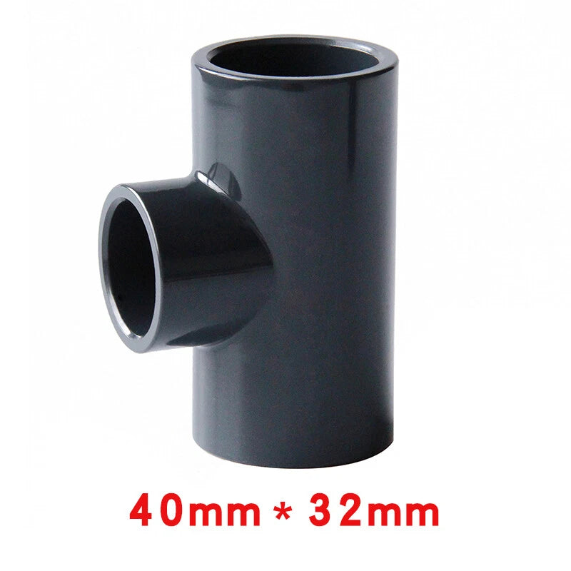 PVC Reducing Tee Pipe & Fittings Solvent Weld Pressure Adapter Connector Black