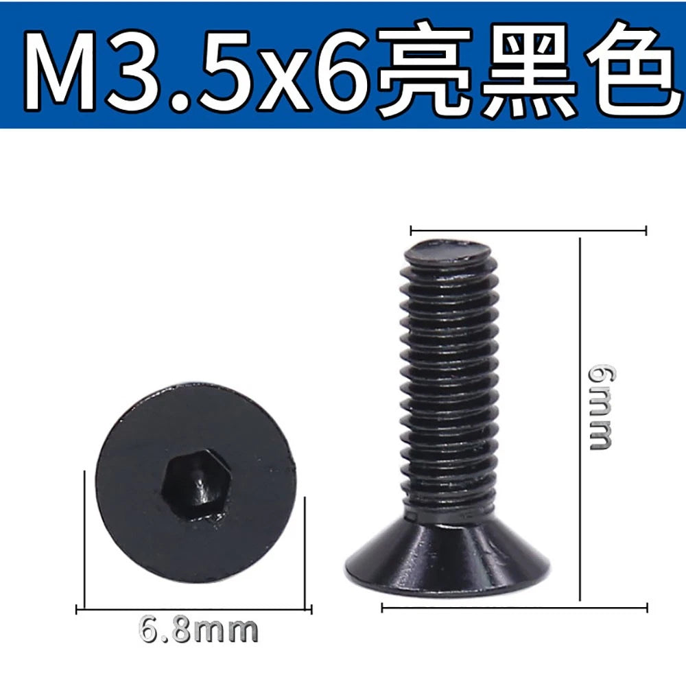 M3.5 / M4 Countersunk Hex Socket Screws — Anodized Aluminum Alloy, 10 Colors