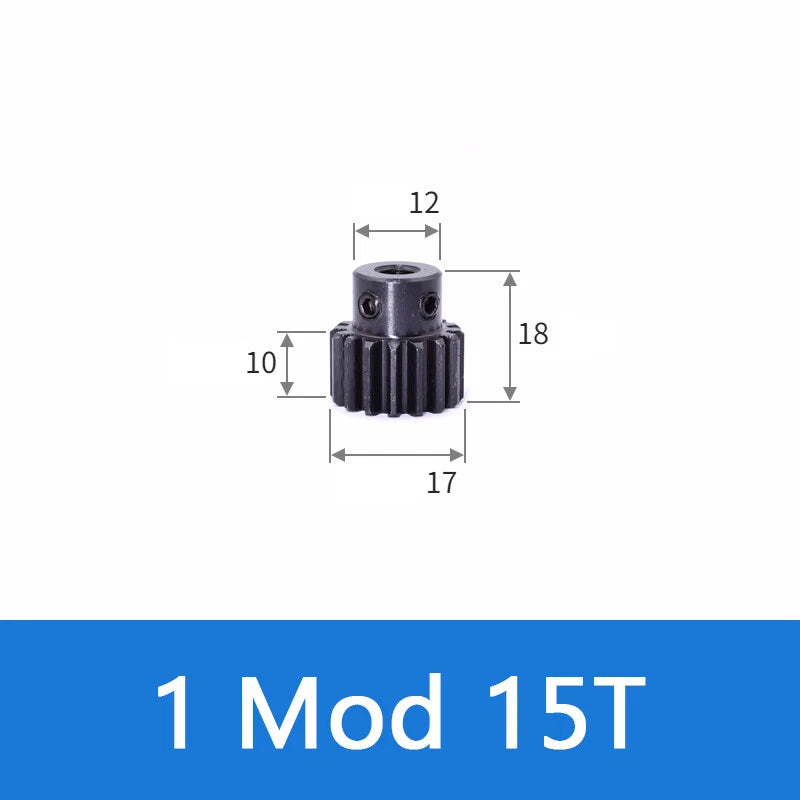 Spur Gears 1 Mod Transmission Gear With Step 45# Steel Pinion Motor Gear 12T~52T