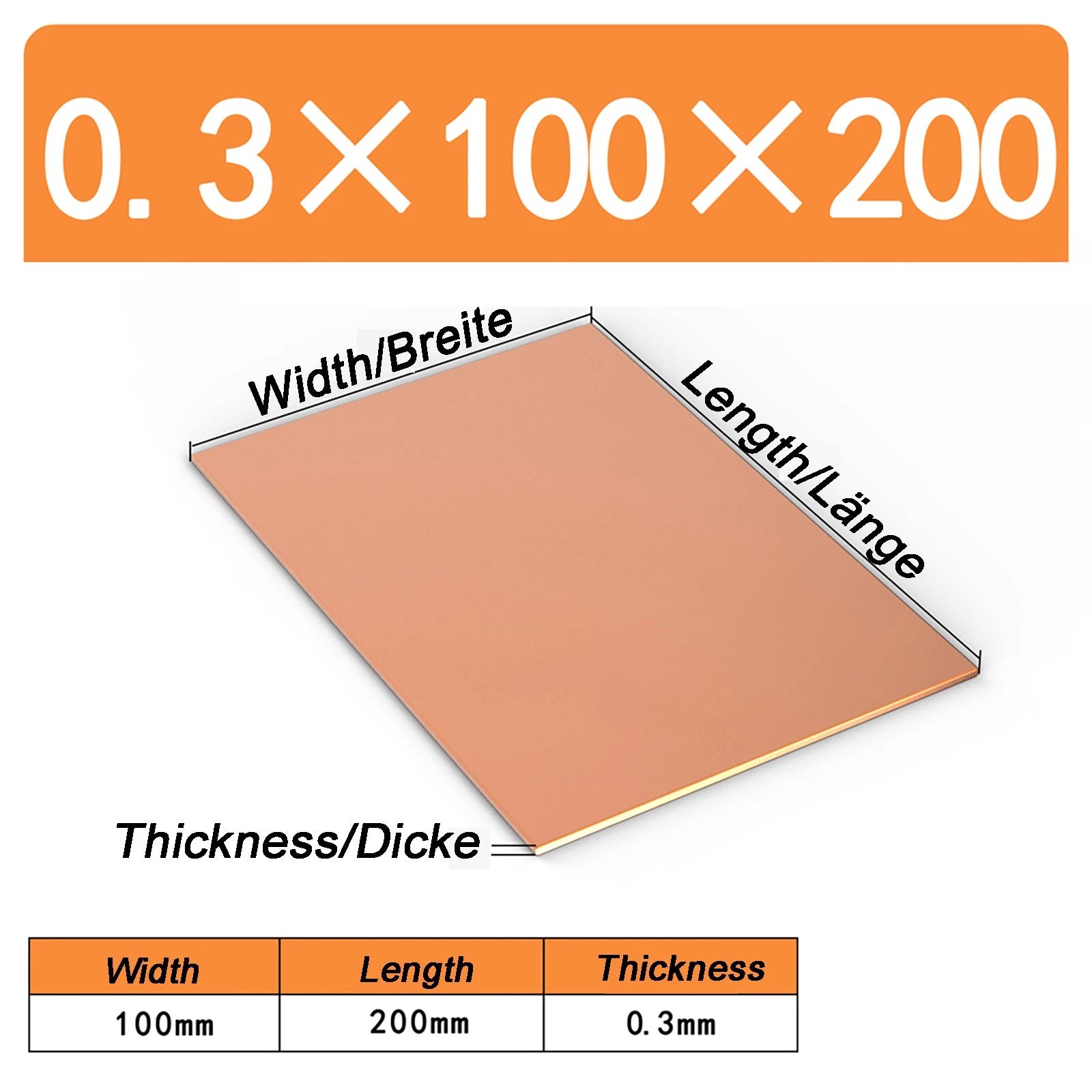 Natural Copper Sheet Metal guillotine cut - 0.3mm - 6.0mm - Multiple