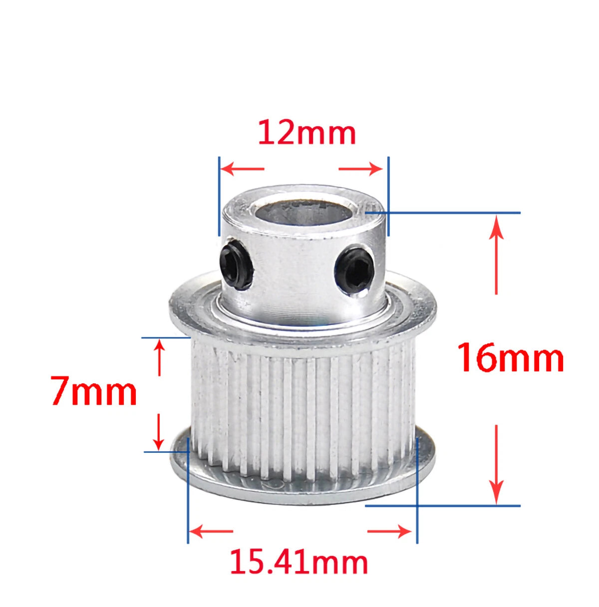 S2M Timing Belt Pulley With Step 16T-60T Bore 4-15mm For 6/10mm Wide Timing Belt