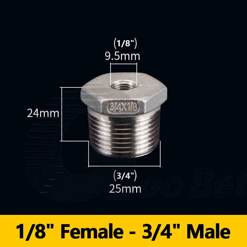 Reducing Bush BSPT Male Female Thread Pipe Fitting – Stainless Steel 304 (A2)