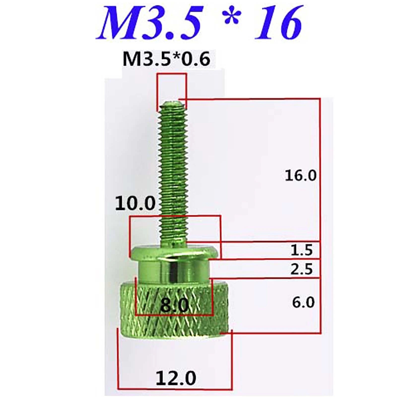 Thumb Knurled Screws – M3 & M3.5 Anodized Aluminum, 10 Colors