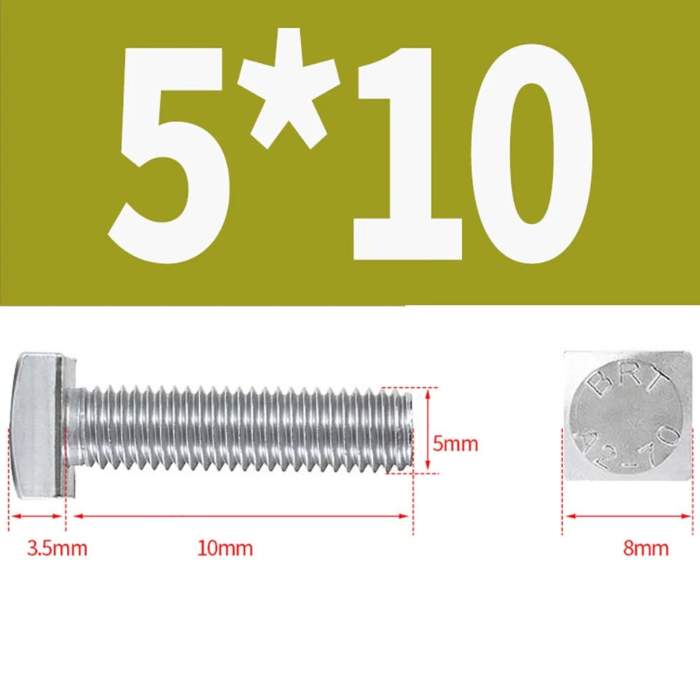 M4 M5 M6 Square Head Bolts Full Threaded – A2 304 Stainless Steel