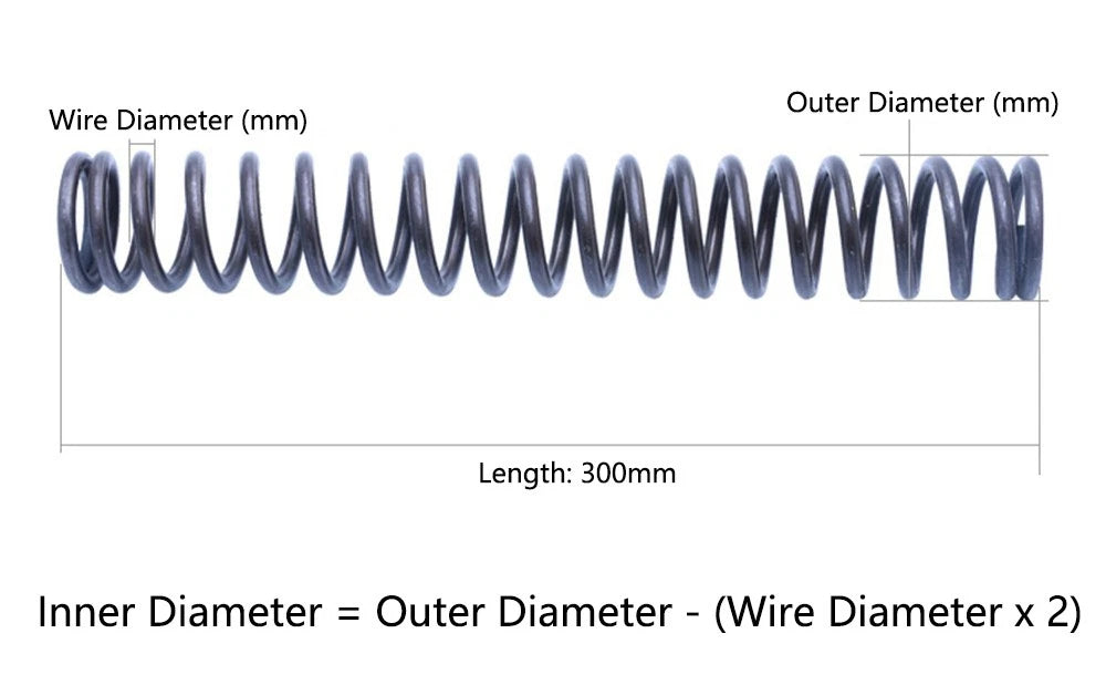 Spring Steel Compression Spring, 0.3-4.5mm Wire Dia, 300mm Length, Spiral Spring