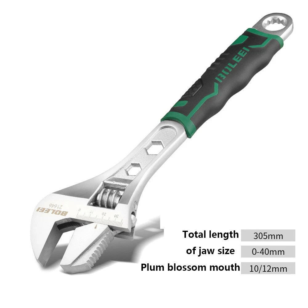 Adjustable Spanner Wrench 6" 8" To 24" Garage Tool Soft Grip Handle Metric Scale