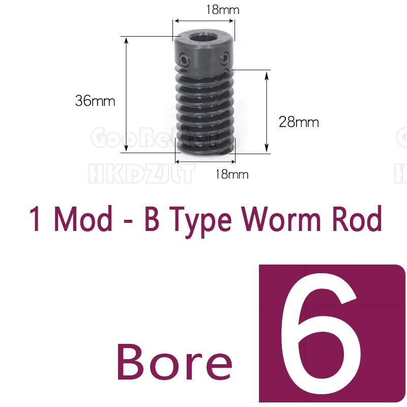 1 Module 45 Steel Worm Shaft & Brass Worm Gear Wheel 25 Tooth Transmission Gear