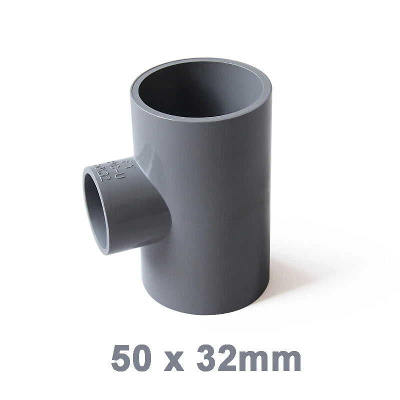 PVC Reducing Tee Pipe & Fittings Solvent Weld Pressure Adapter Connector Grey