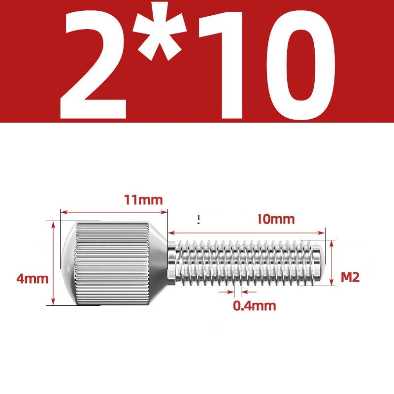Knurled Thumb Screws – 304 Stainless Steel Small Head Thumbscrew Bolts M2–M8
