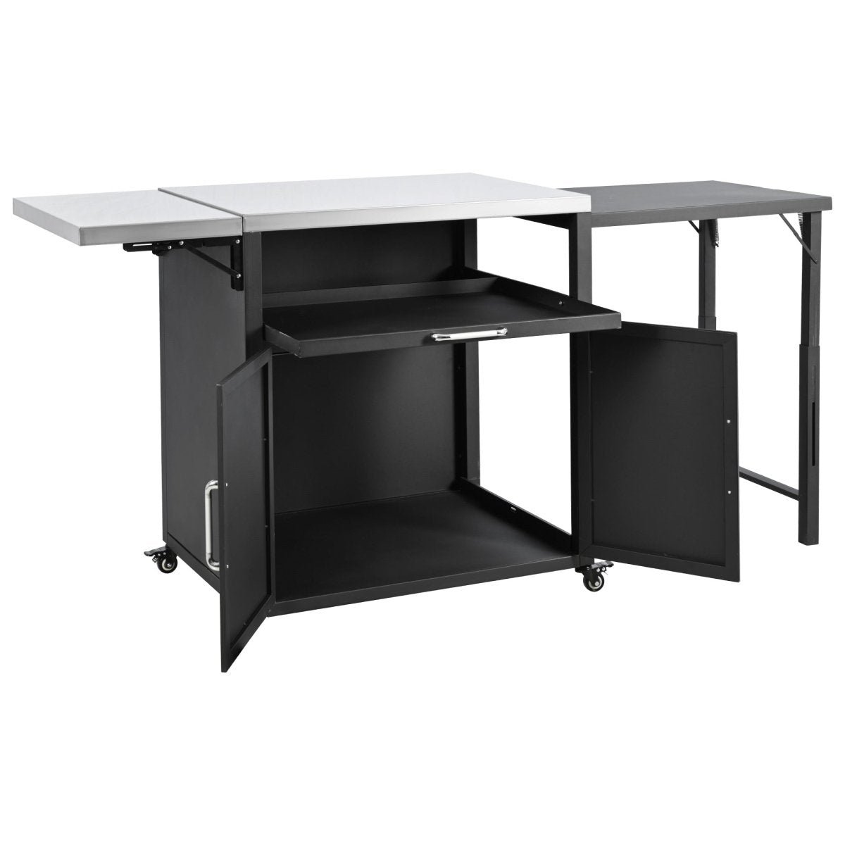 Versatile Outdoor Cabinet with Folding Work Surfaces & Lockable Wheels - HomeDIYer