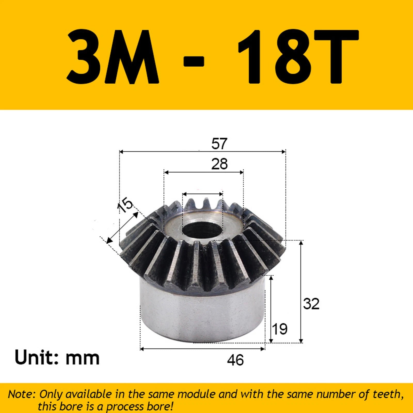 3 mod Twill Spiral Bevel Gear 15-40 Zähne 90° Meshing 45# Steel 1:1 Pairing