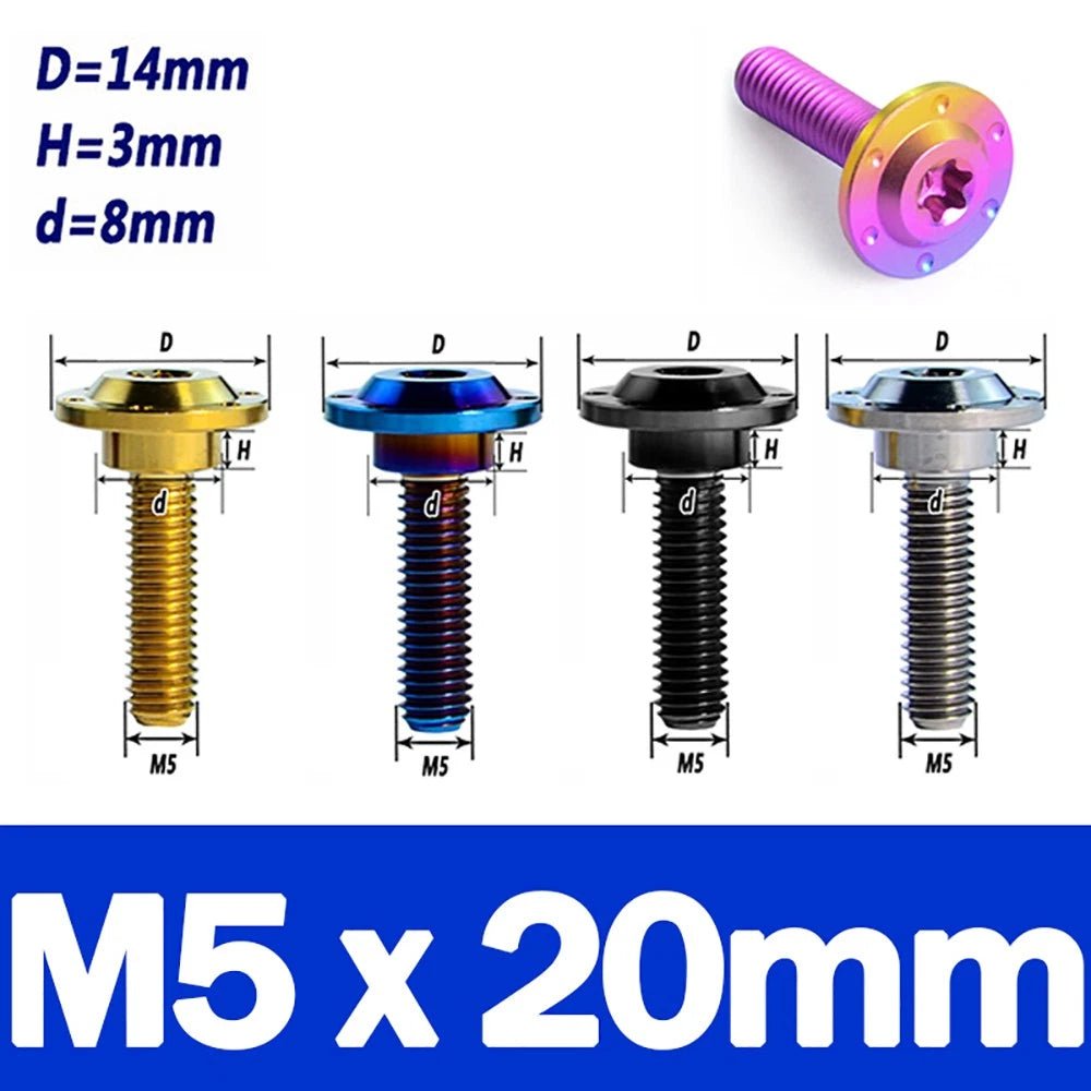 M5 Titanium Stepped Screw — Low Profile Torx Head with Washer | 13 15 16 19 20mm - HomeDIYer