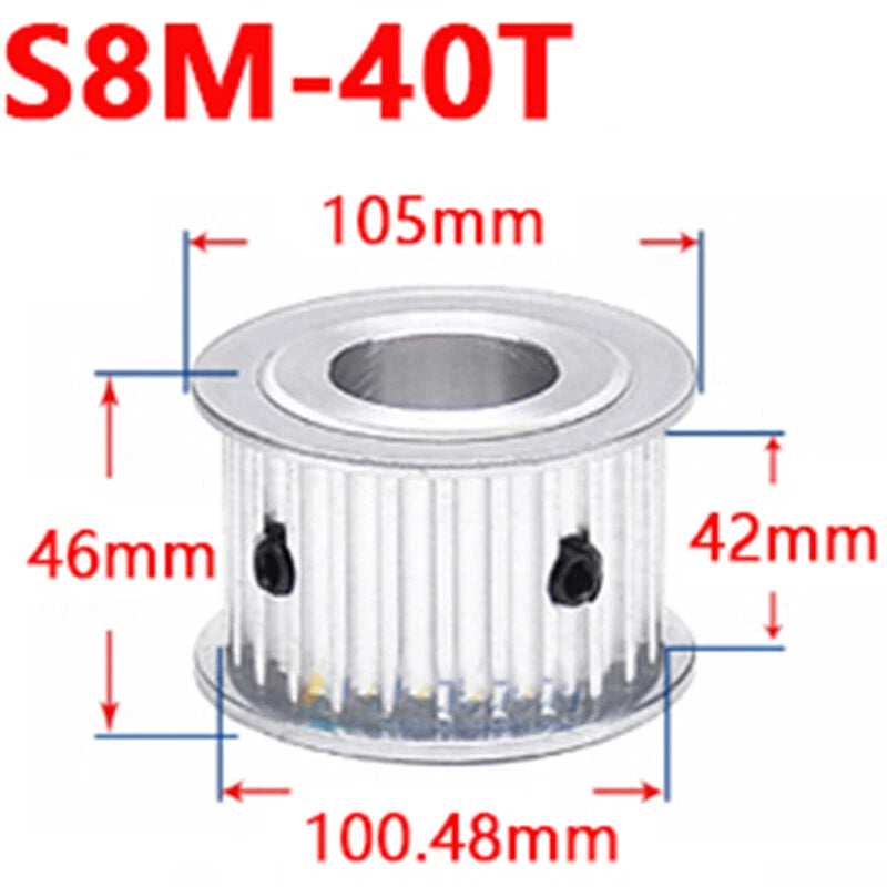 S8M Timing Belt Pulley 20T-40T Synchronous Wheel Sprocket For 40mm Width Belt