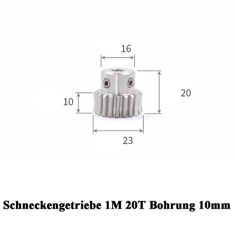Stainless Steel A2 Module 1 Worm Shaft Worm Gear Wheel 15 to 60 Tooth Precision