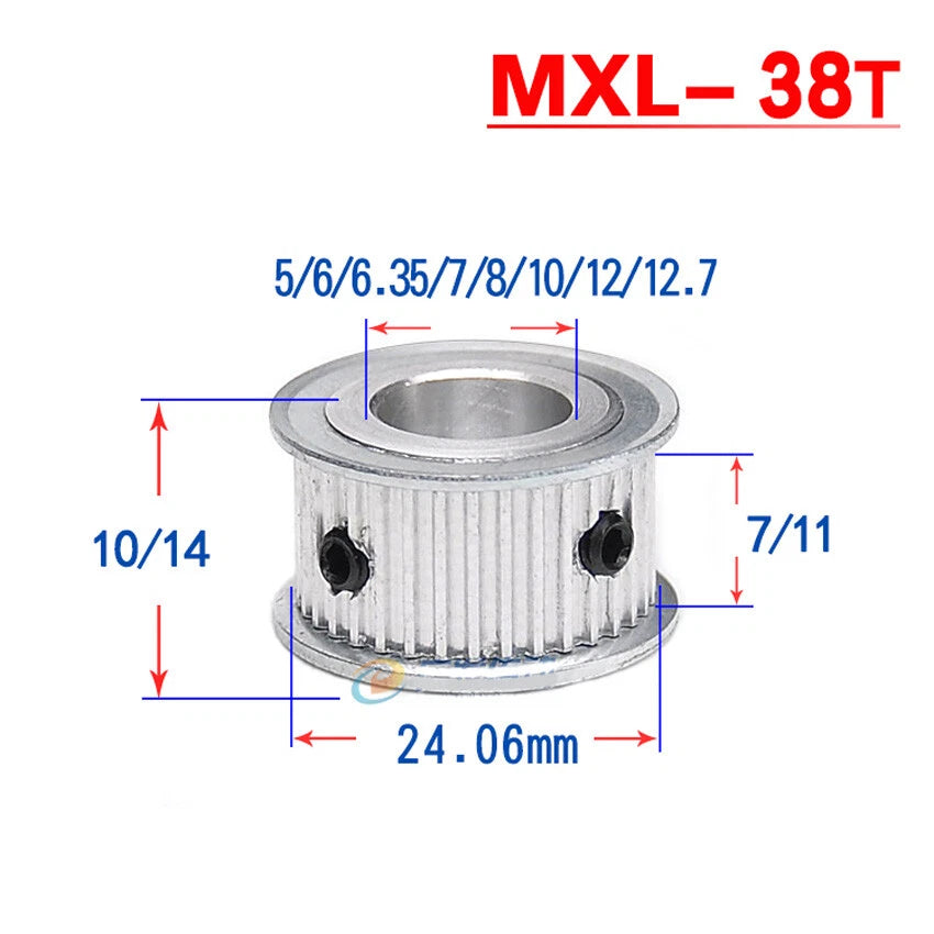 MXL 20T-60T Timing Belts Pulley Pitch 2.032mm AF-type CNC Drive Width 7mm 11mm