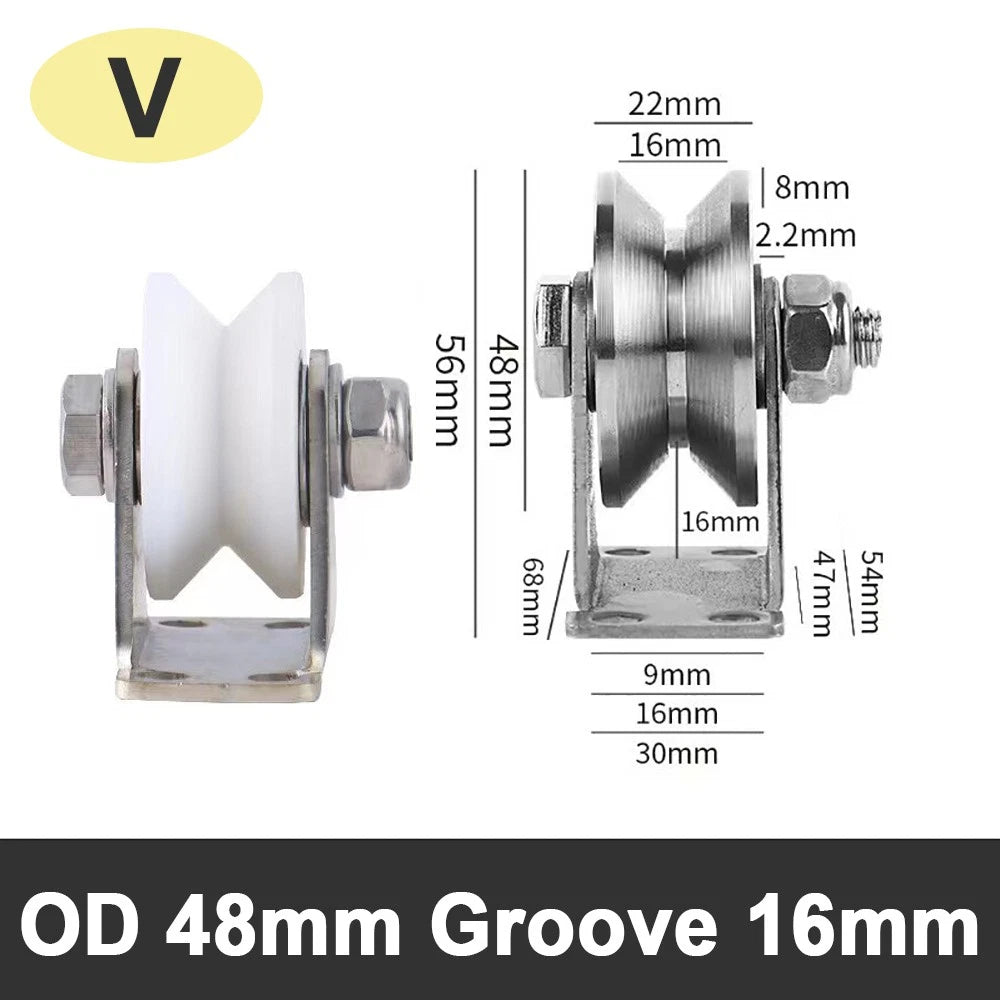 48 58 68 Pulley U V H Groove Shape Roller Wheels Idler Pulley Wheel Crane Roller