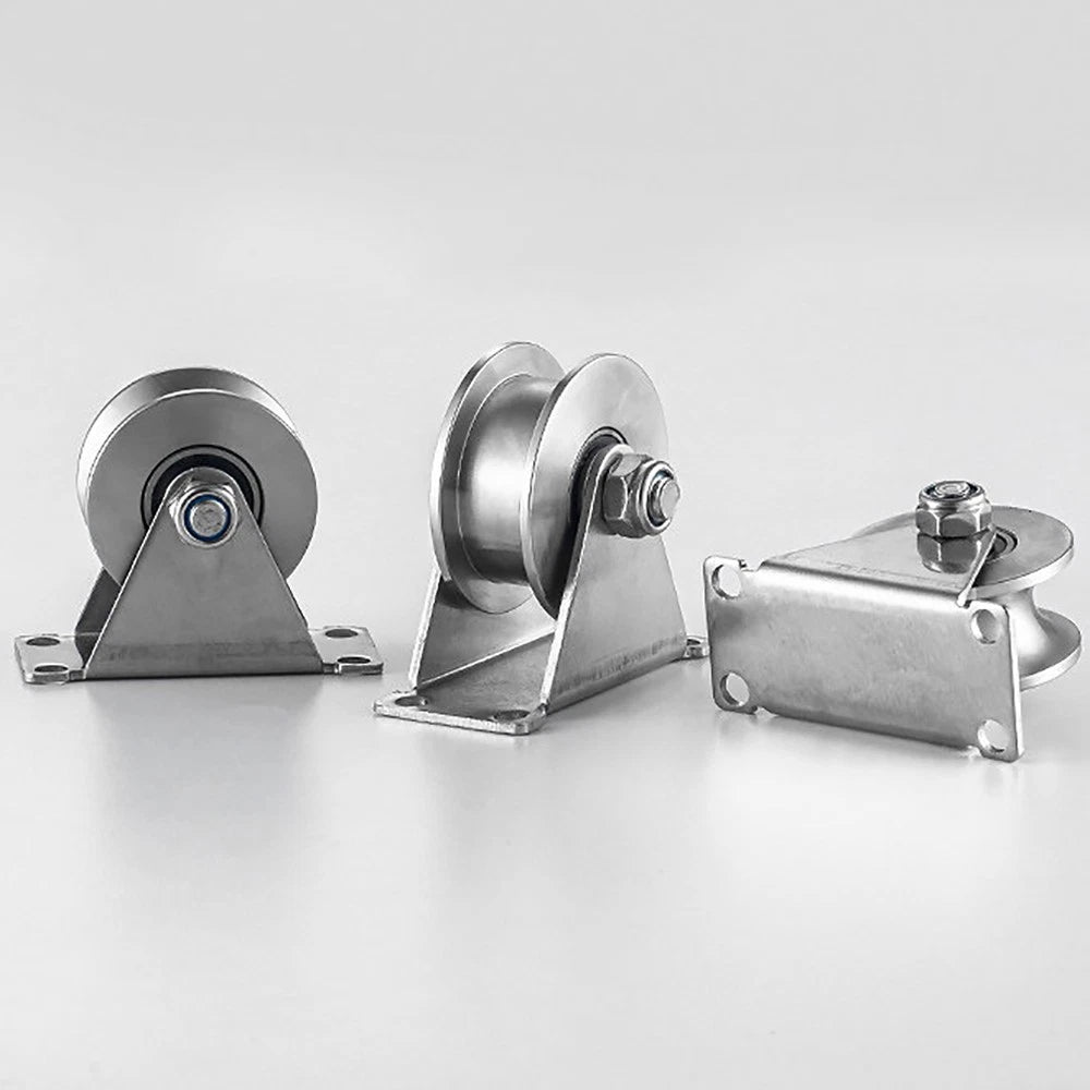 Stainless Steel Pulley U V H Groove Shape Roller Wheels Idler Pulley Wheel Large