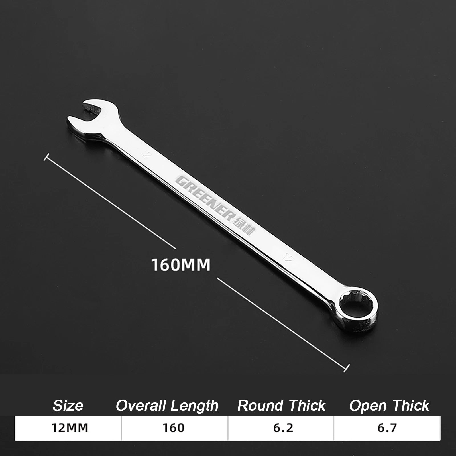 Spanner Combination Wrench CRV Open Ended Round Fixed Head Spanners 6mm - 30mm
