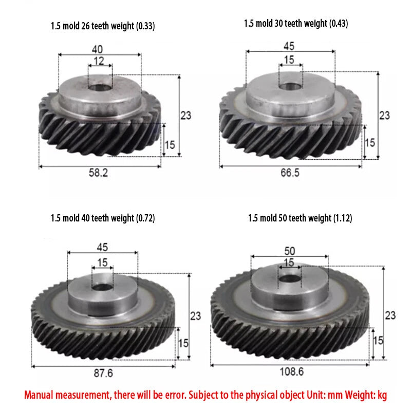 1/1.5/2 Modulus Helical Gear With Step 45° Right Spiral Motor Transmission Gear