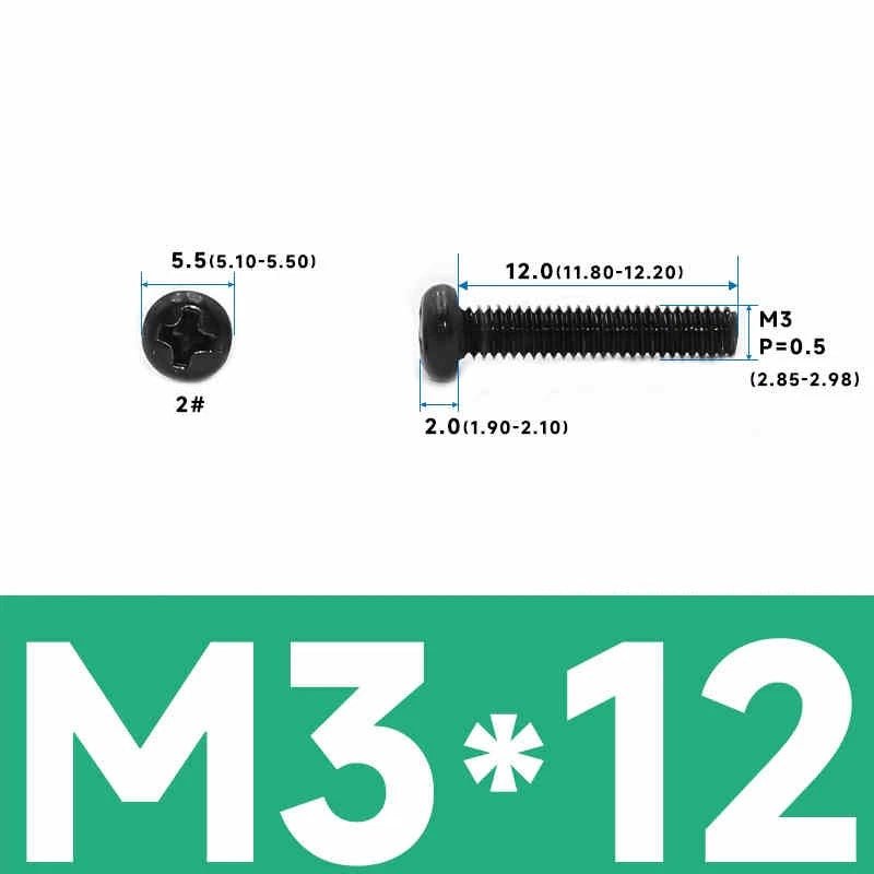 Phillips Pan Head Machine Screws – Carbon Steel M1 to M4, Multiple Lengths & Finishes - HomeDIYer