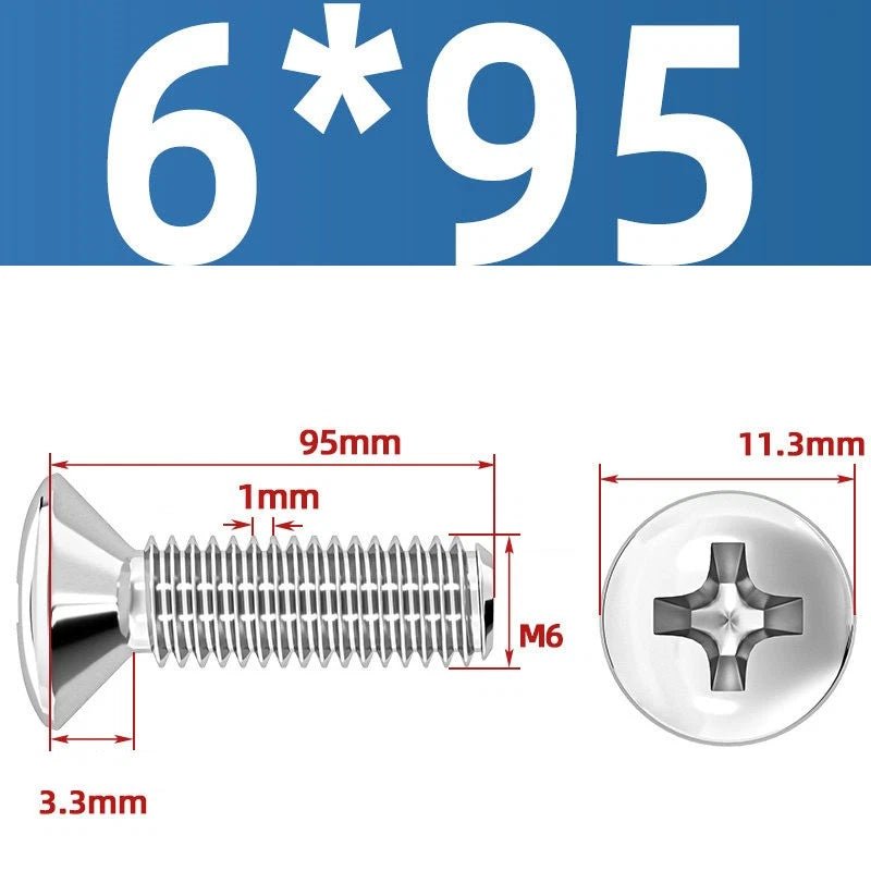 Phillips Oval Head Machine Screws Stainless Steel — M1.6 to M10, All Sizes - HomeDIYer