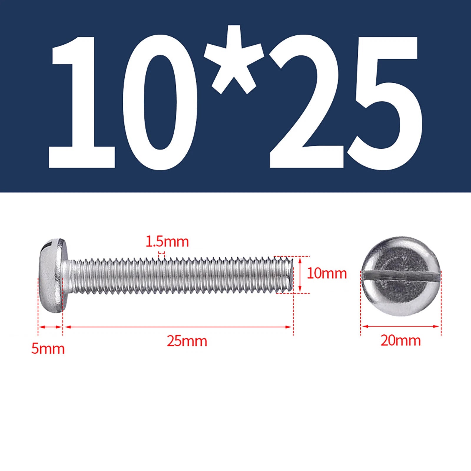 M1.6 to M10 Slotted Cheese Head Machine Screws | A2 Stainless Steel DIN 84