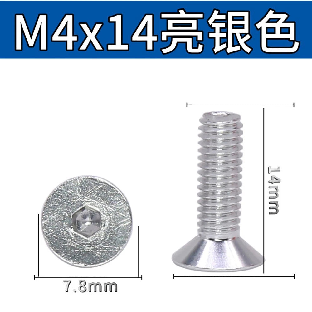 M3.5 / M4 Countersunk Hex Socket Screws — Anodized Aluminum Alloy, 10 Colors