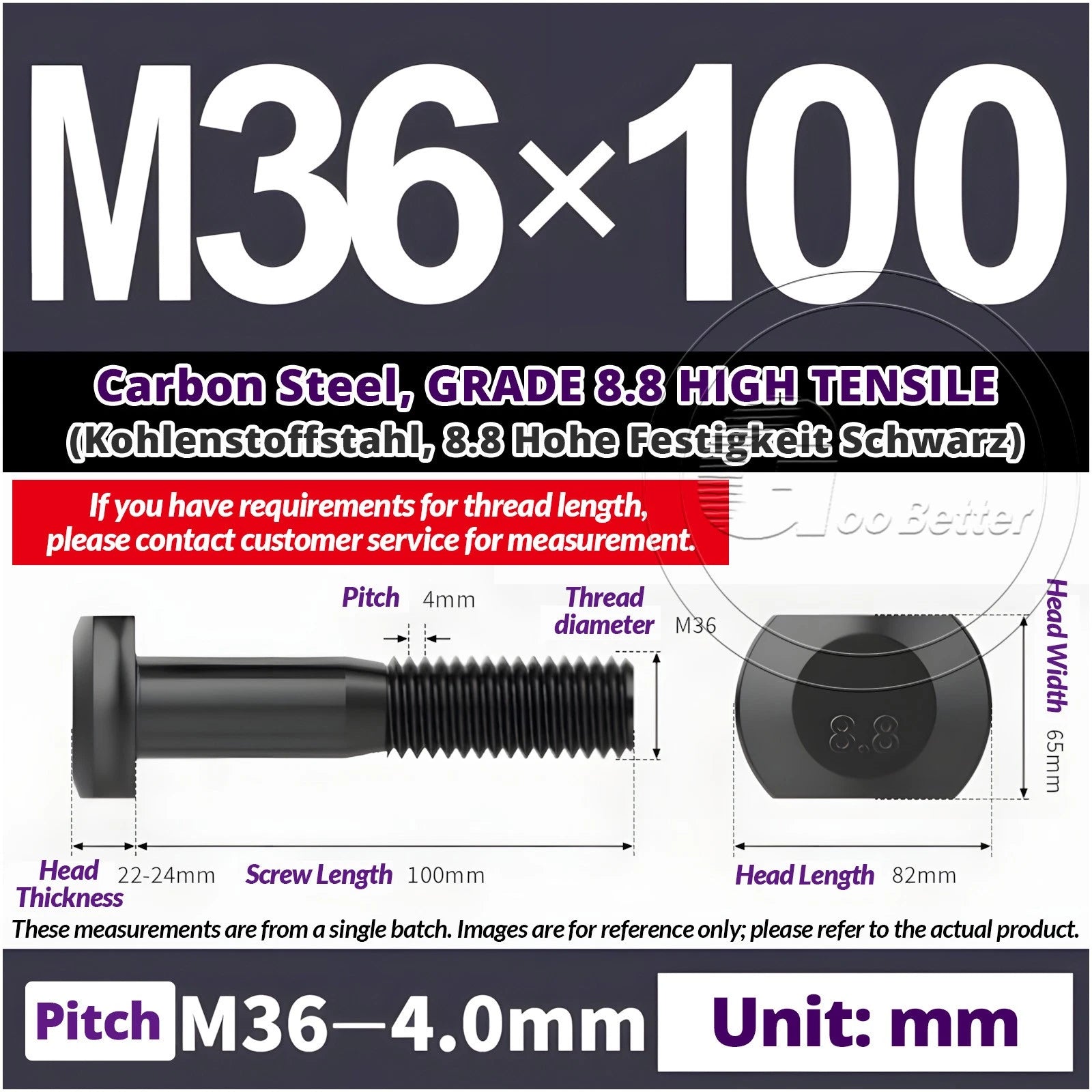 T-Slot Bolts M22 - M42 T Track Bolts 70mm to 500mm Long GRADE 8.8 HIGH TENSILE