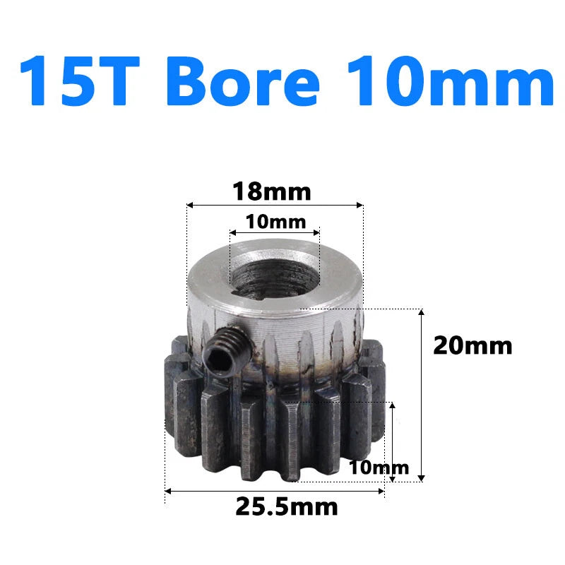 1.5 Module Spur Gear Bore 6/8/10/12/15mm Teeth 10-60 Pinion Pitch 4.71mm