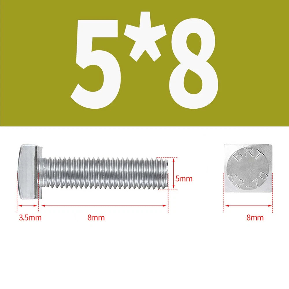M4 M5 Small Head Square Bolt — 304 Stainless Steel, Multiple Lengths