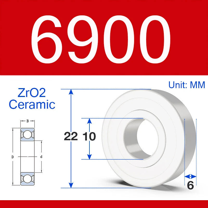 ZrO2 Ceramic Deep Groove Ball Bearing Double Shield 2RS Zirconia Roller Bearings