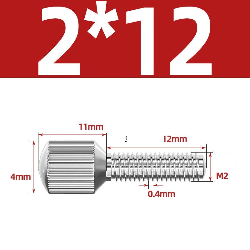 Knurled Thumb Screws – 304 Stainless Steel Small Head Thumbscrew Bolts M2–M8