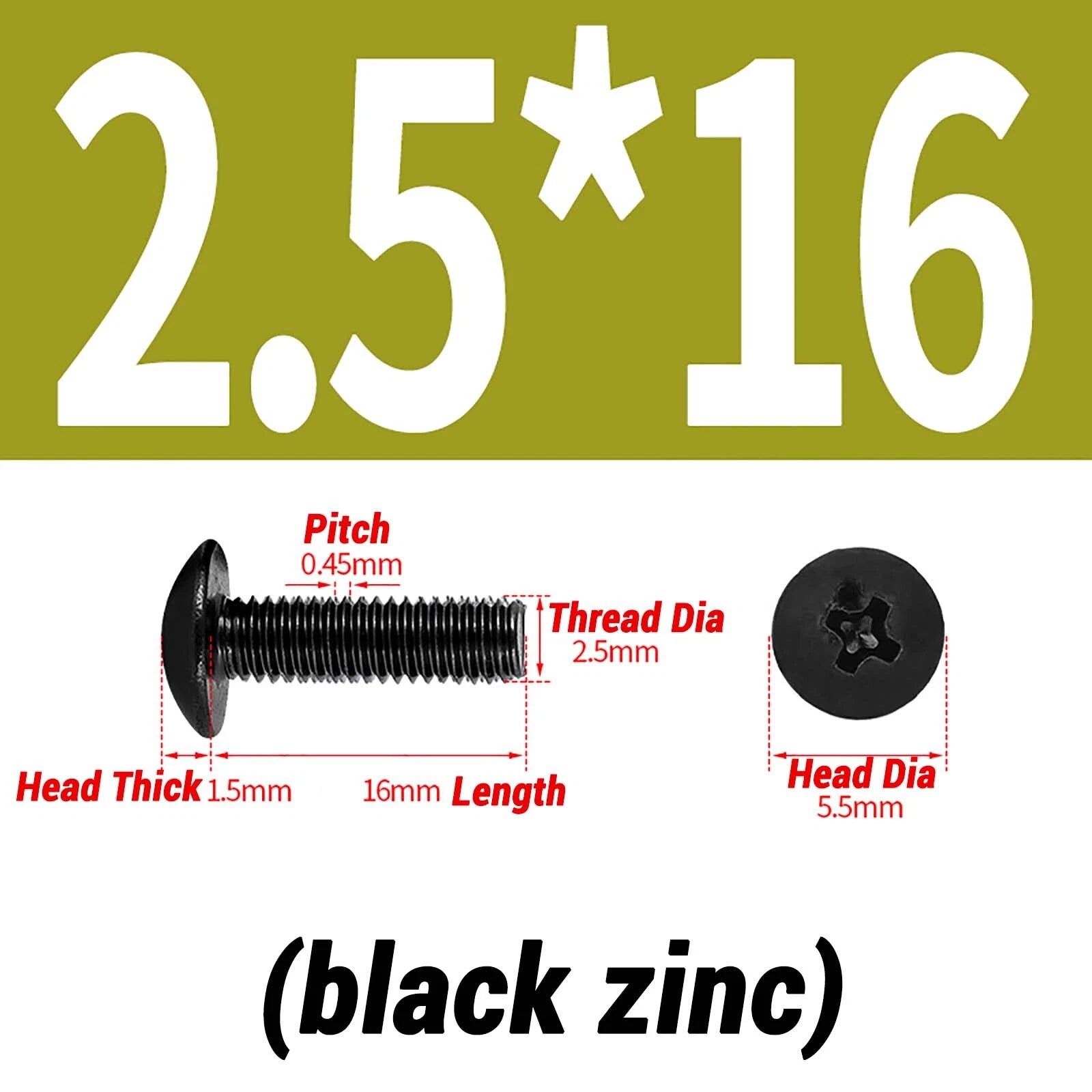 M2–M6 Pan Head Self‑Tapping Sheet Metal Screws – Black Oxide Carbon Steel