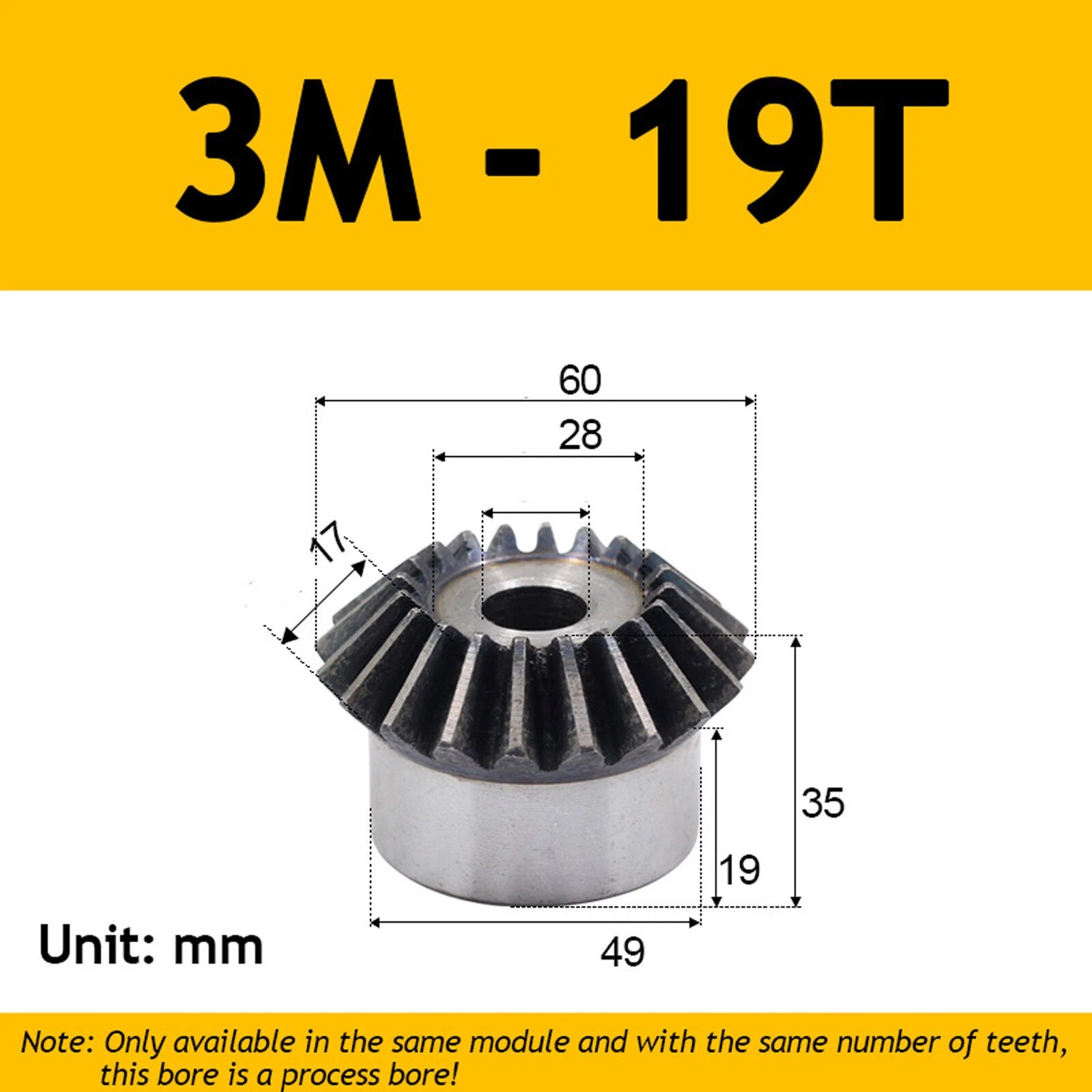 3 mod Twill Spiral Bevel Gear 15-40 Zähne 90° Meshing 45# Steel 1:1 Pairing