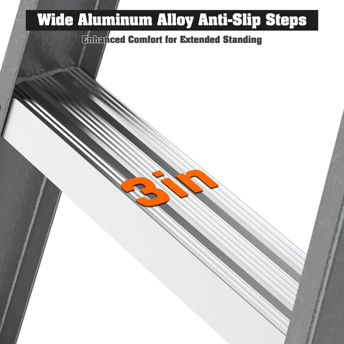Fiberglass Step Ladder 6 - Step 250lbs Gray - HomeDIYer