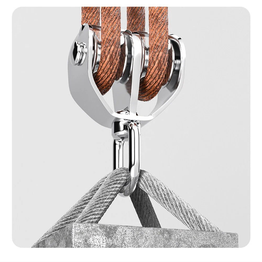 Stainless Steel 15-75mm Single/Double Pulley Block for Wire Rope Lifting Rigging
