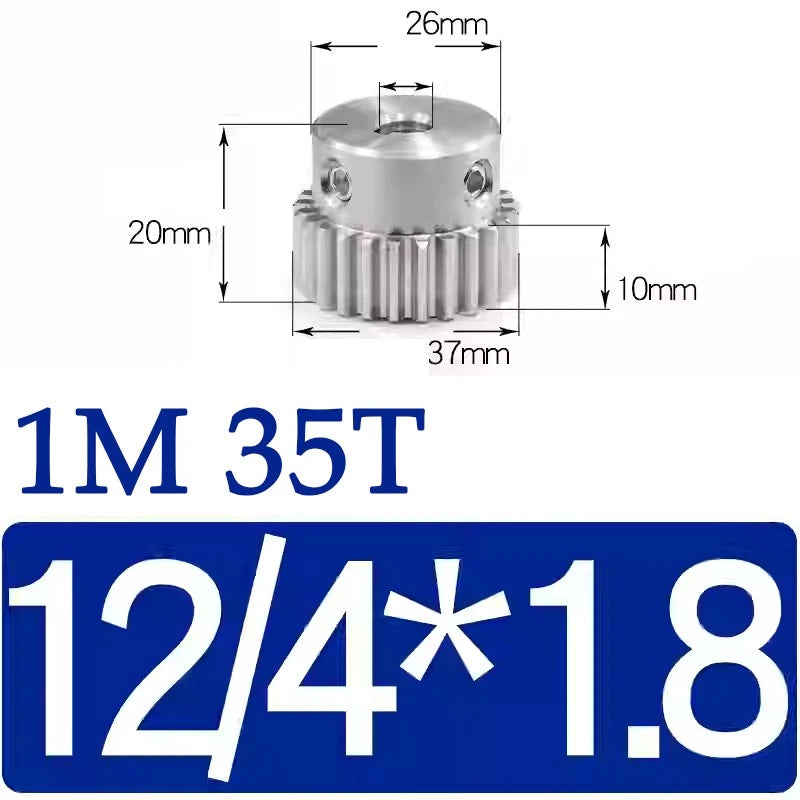 Spur Gears 1M Transmission Gear With Step Stainless Steel Motor Gear 32~50 Teeth