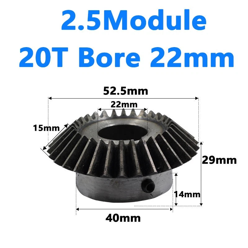 Bevel Gear 3 Module Ratio 1:1 Teeth 20 30 Bore Dia 14mm 15mm 16mm 17mm 18mm-50mm