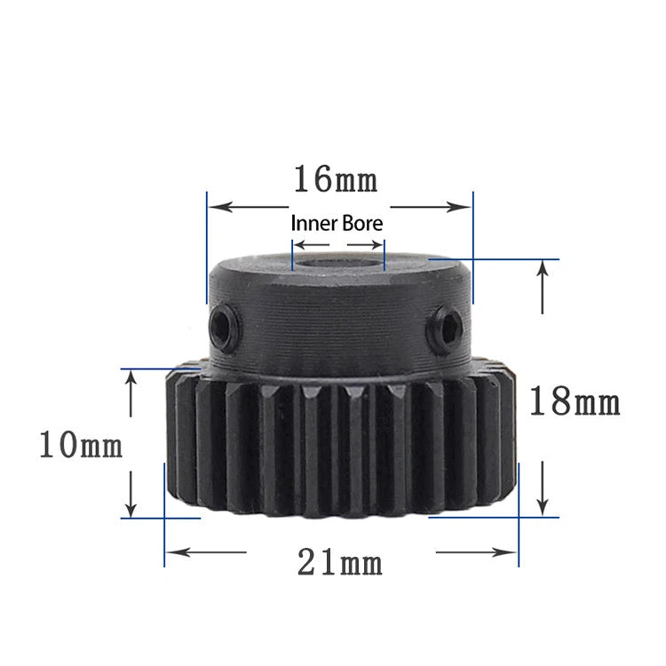 Mod 1 Steel 45# Spur Pinion Gear 10-39 Teeth Motor Gear 4-20mm Bore With Screw
