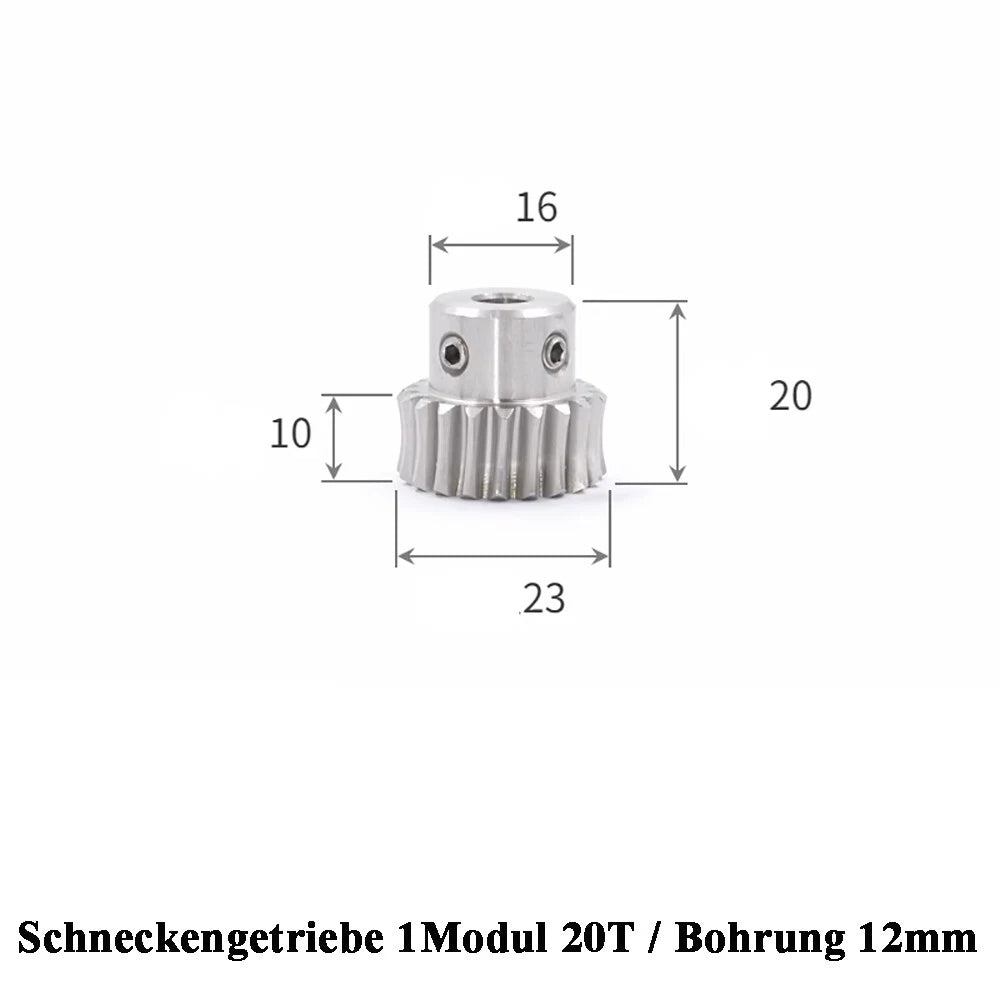 Stainless Steel A2 Module 1 Worm Shaft Worm Gear Wheel 15 to 60 Tooth Precision