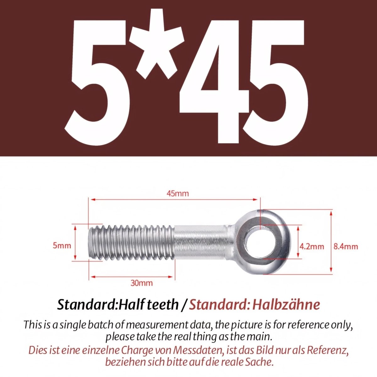 M5 M6 Stainless Steel Eye Bolts — A2 304 Threaded Ring Eyelet Screws for Catenary Wire & Hanging - HomeDIYer