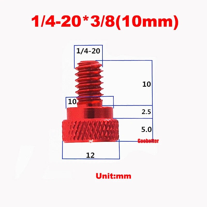 1/4 - 20 Knurled Thumb Screws Aluminum, 10 Colors, 3/8 to 5/8 Inch - HomeDIYer