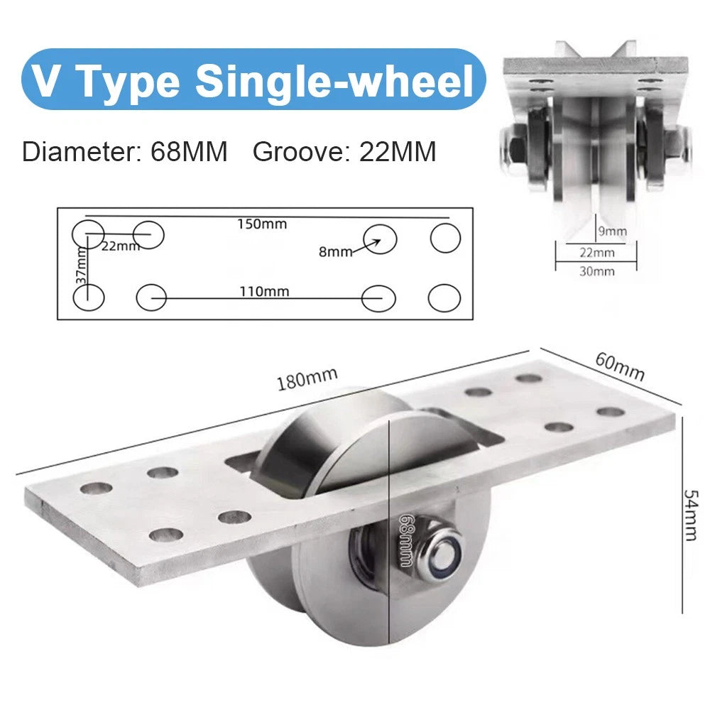 Stainless Steel Pulley UVH Groove Sliding Door Roller Runner Wheel Track Pulley