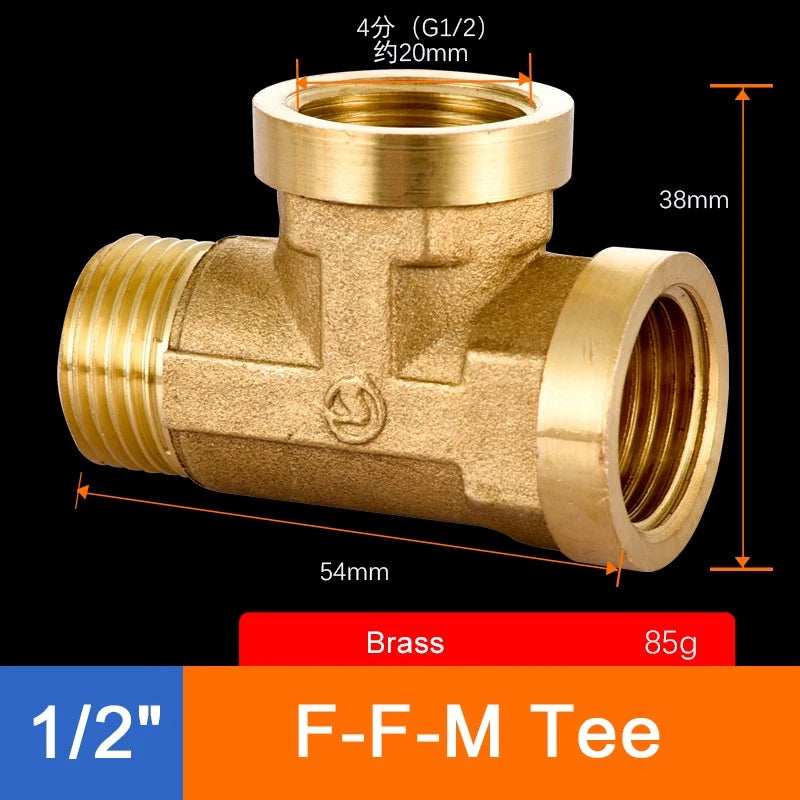 Brass Threaded Pipe Fittings 1/2" & 3/4" — Tee, Elbow, Joint, Cross, Cap & More