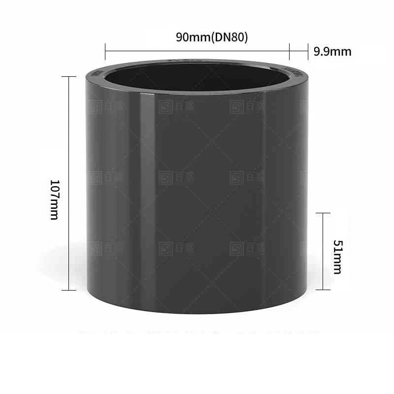 PVC Straight Pipe Coupling Socket Fitting 20–110mm Grey