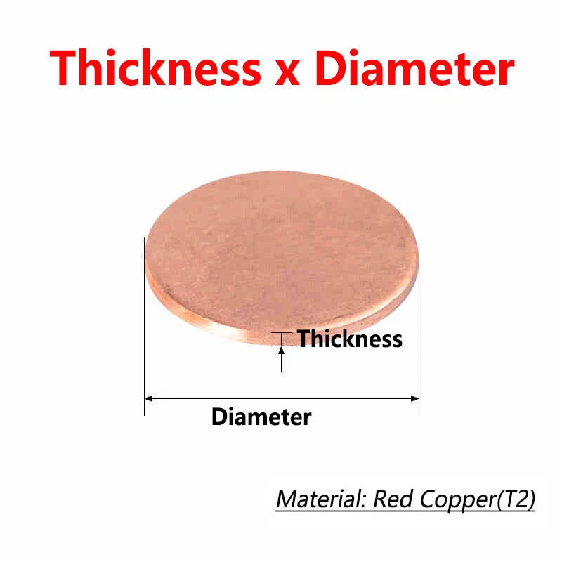 Brass/Red Copper Solids Discs Blanks Metal Round Sheets Thick0.3-6mm Dia 10-80mm
